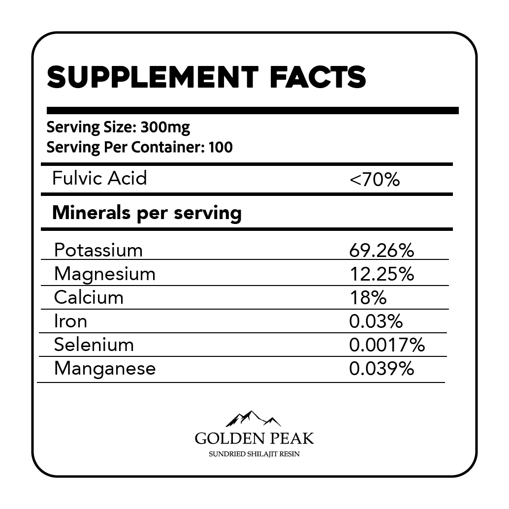 Golden Peak Shilajit - Purest Sundried Shilajit - Lab Tested